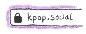 Web browser address bar with kpop.social written inside