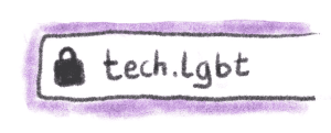 Web browser address bar with tech.lgbt written inside
